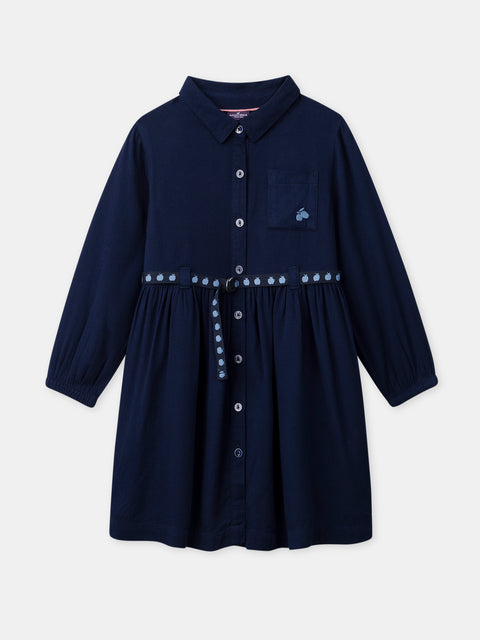 Navy Belted Shirt Dress