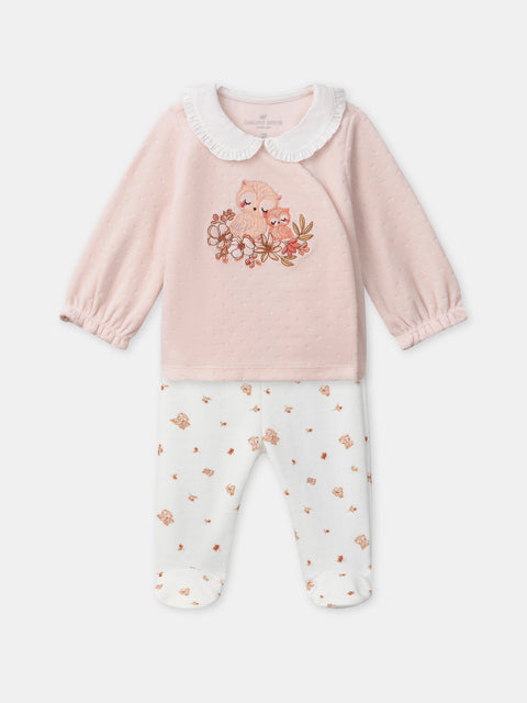 Newborn Pink Velour Pyjamas
