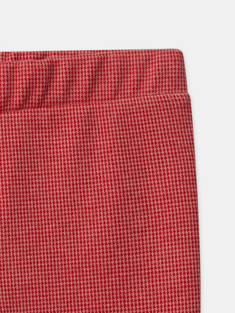 Pink Houndstooth Check Leggings