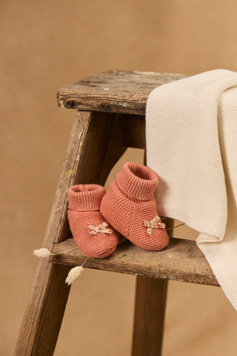 Newborn Lined Knitted Cotton Rich Slippers