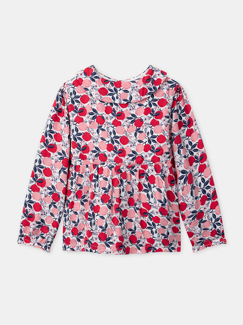 Apple Print Cotton Blouse