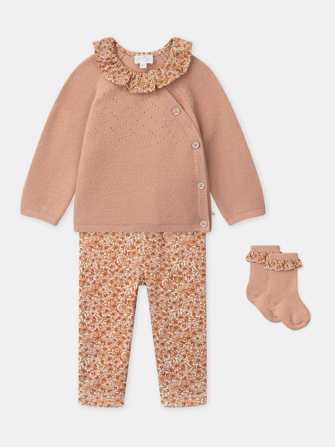 Newborn Cotton Rich Jumper With Matching Leggings & Socks