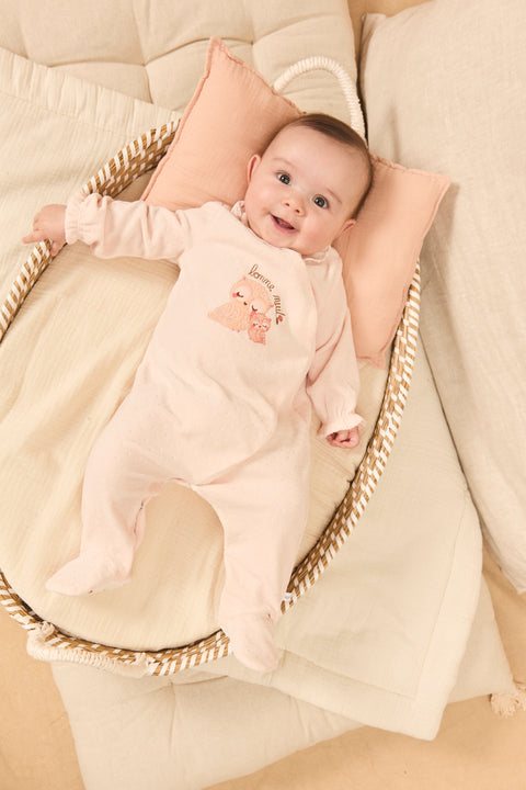 Newborn Pink Organic Cotton Sleepsuit