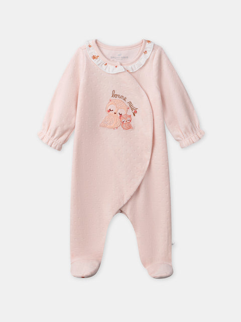 Newborn Pink Organic Cotton Sleepsuit