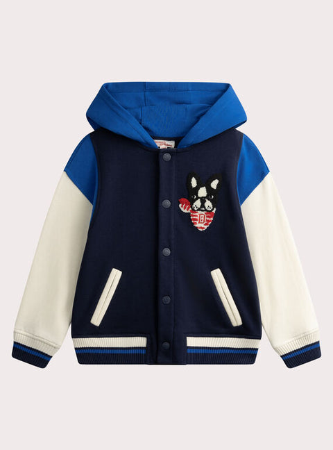 Navy Cotton Fleece Hoodie