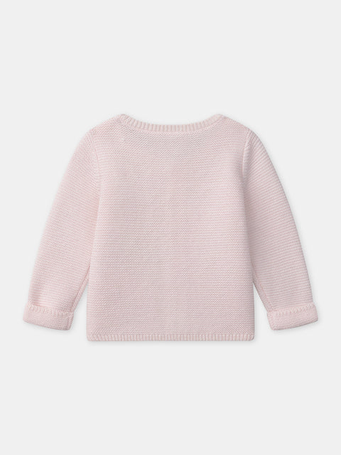 Newborn Pink Cotton & Wool Mix Cardigan