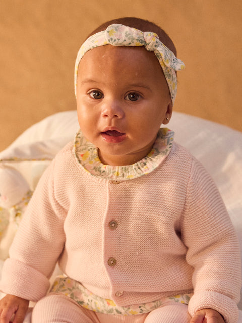 Newborn Pink Cotton & Wool Mix Cardigan