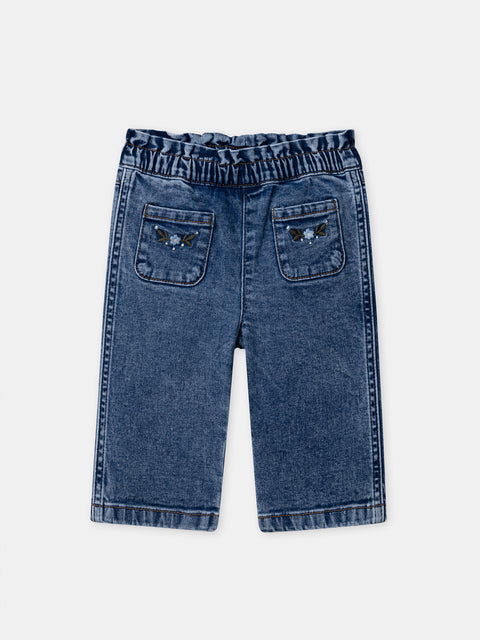 Flared Blue Denim Jeans
