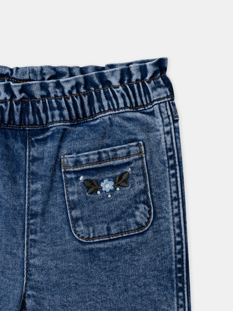 Flared Blue Denim Jeans