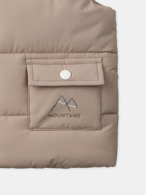 Beige Sleeveless Jacket