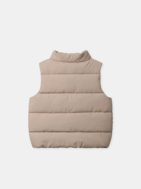 Beige Sleeveless Jacket
