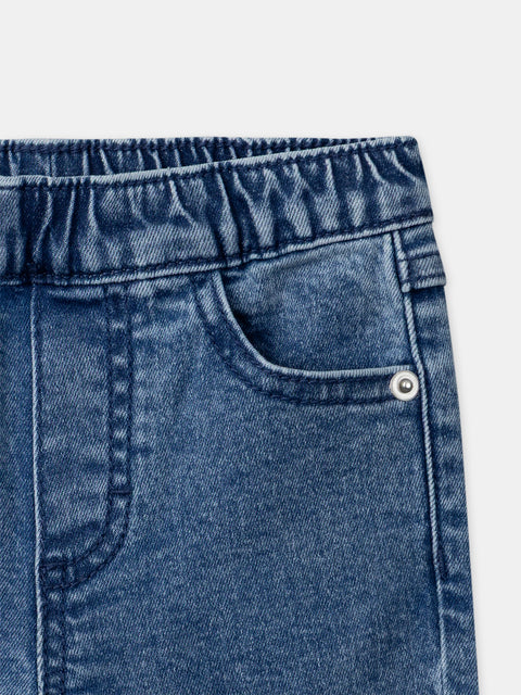 Blue Denim Jeans With Turnups