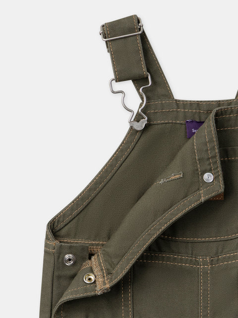 Green Cotton Canvas Dungarees