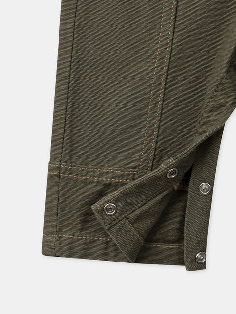 Green Cotton Canvas Dungarees