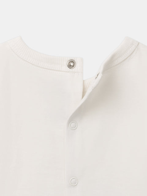 Cream Animal Print Cotton T-shirt