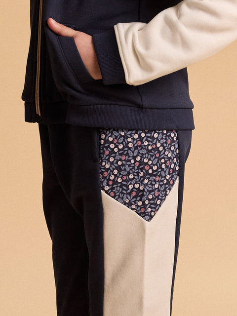 Navy Cotton Fleece Joggers