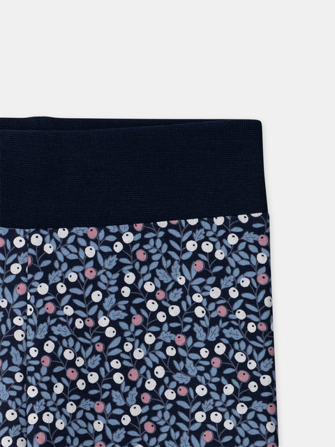 Navy Floral Print Leggings