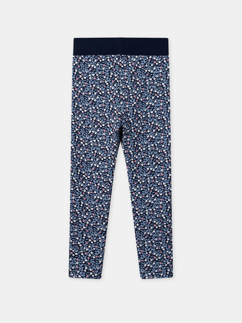 Navy Floral Print Leggings
