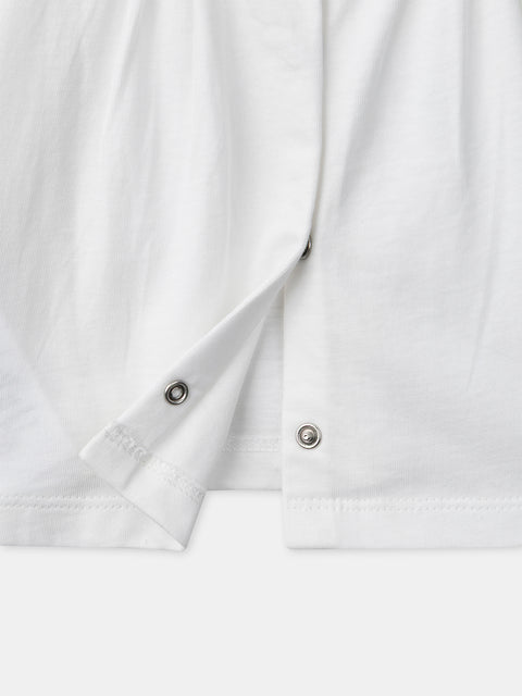 Off White Cotton Blouse With Ruffles