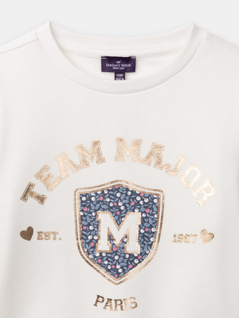 Cream Cotton Fleece Sweatshirt