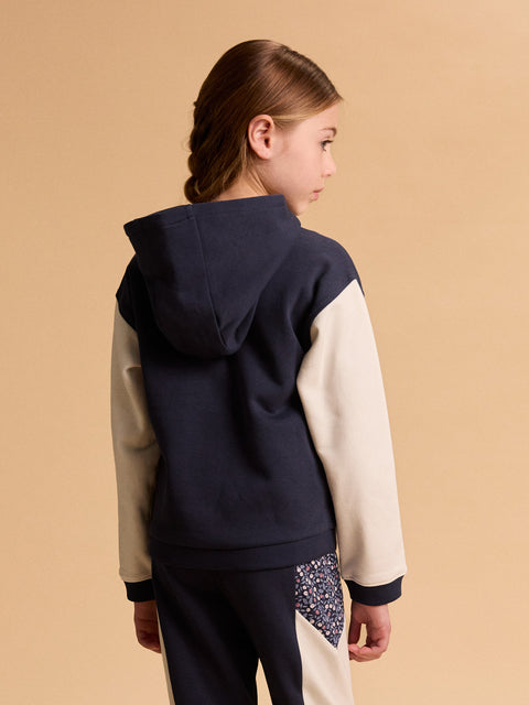 Navy Cotton Fleece Hoodie