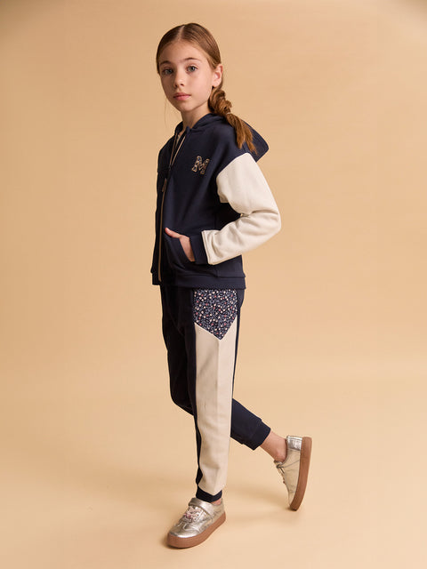 Navy Cotton Fleece Hoodie