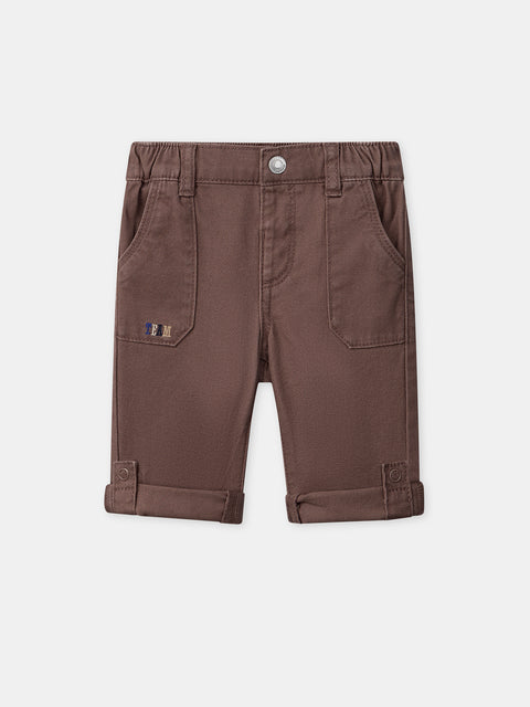 Brown Cotton Twill Trousers