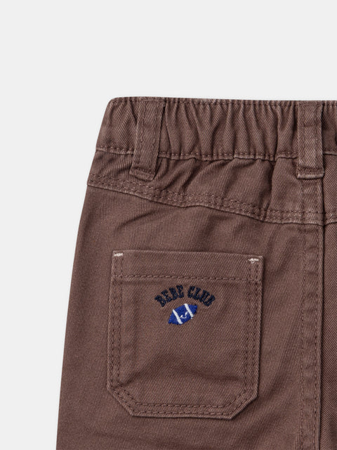 Brown Cotton Twill Trousers
