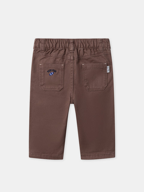 Brown Cotton Twill Trousers