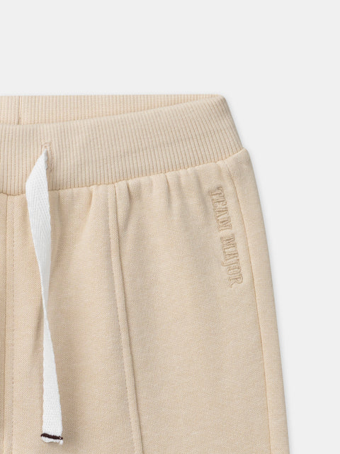 Cream Cotton Fleece Joggers