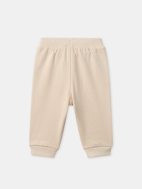 Cream Cotton Fleece Joggers