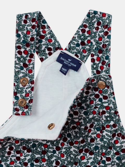 Floral Print Corduroy Dungarees