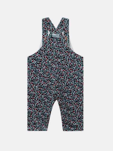 Floral Print Corduroy Dungarees