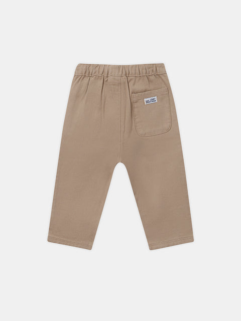 Beige Cotton Twill Trousers