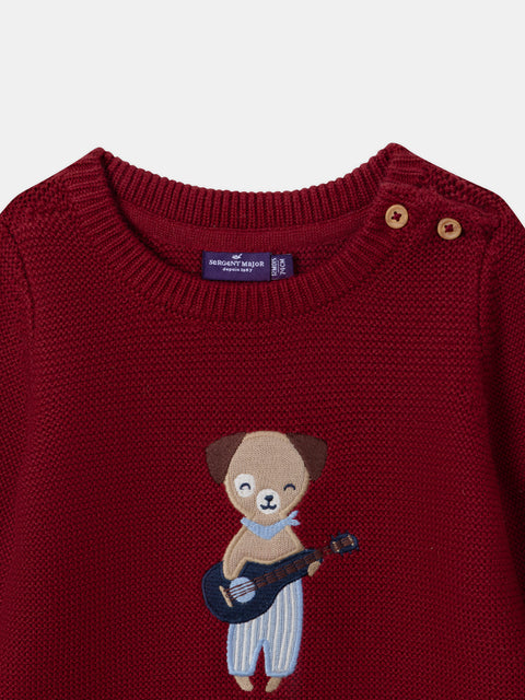 Bordeaux Red Cotton Mix Jumper