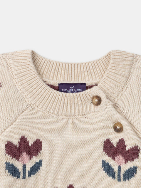 Floral Pattern Cotton Mix Jumper