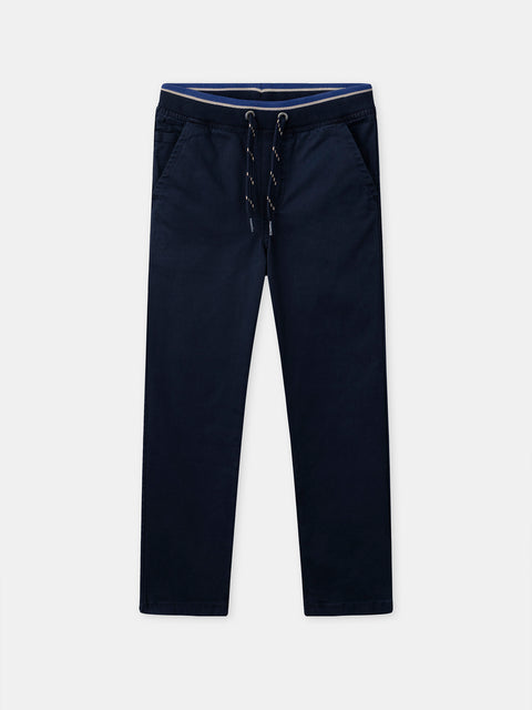 Navy Cotton Twill Trousers