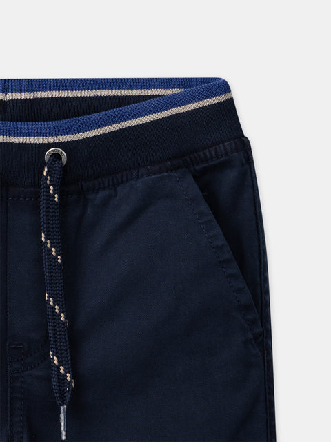 Navy Cotton Twill Trousers
