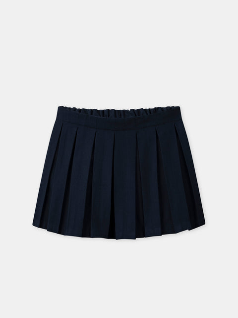 Navy Pleated Skirt