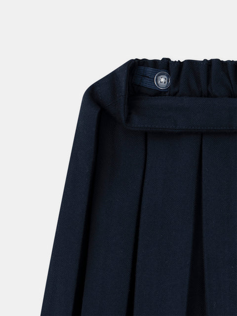 Navy Pleated Skirt