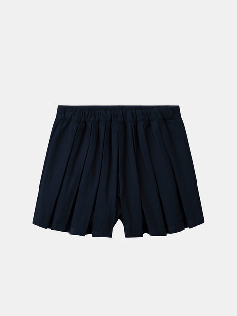 Navy Pleated Skirt