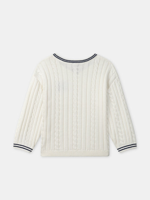 Cream Cable V Neck Jumper