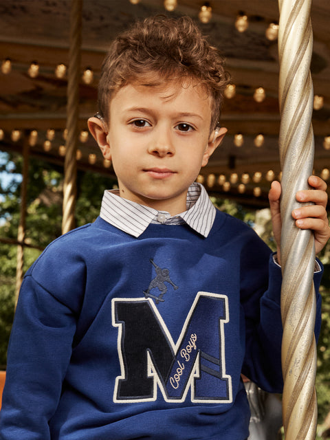 Blue Cotton Rich Sweatshirt