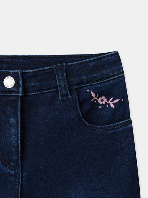 Navy Blue Bonded Denim Jeans