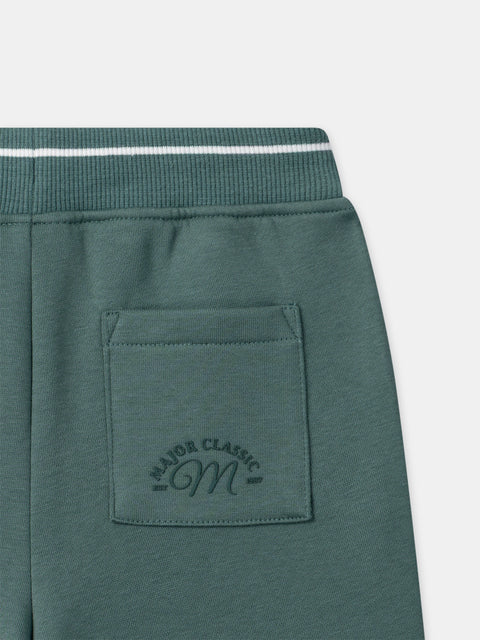Green Cotton Fleece Joggers