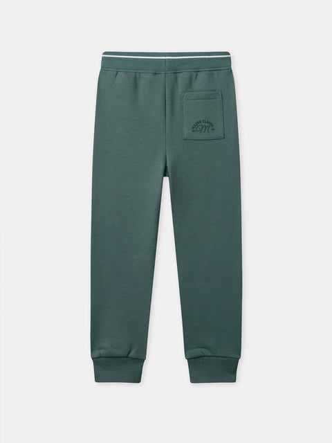 Green Cotton Fleece Joggers