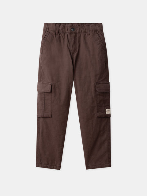 Brown Micropolar Lined Cotton Rich Cargo Trousers