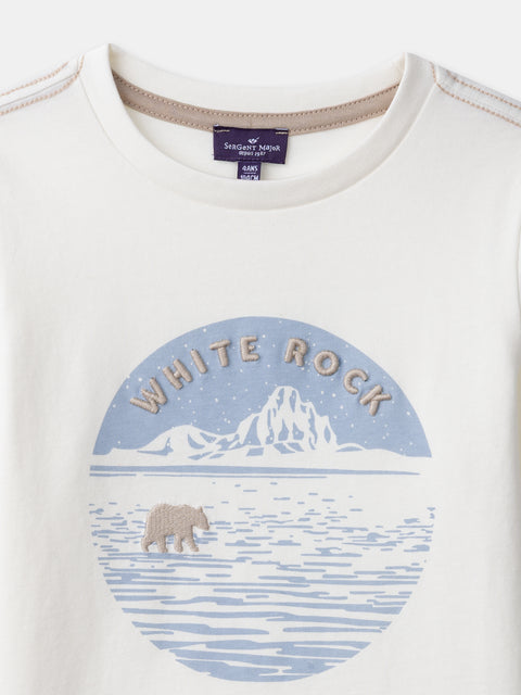 Embroidered Ice Print Cotton T-shirt