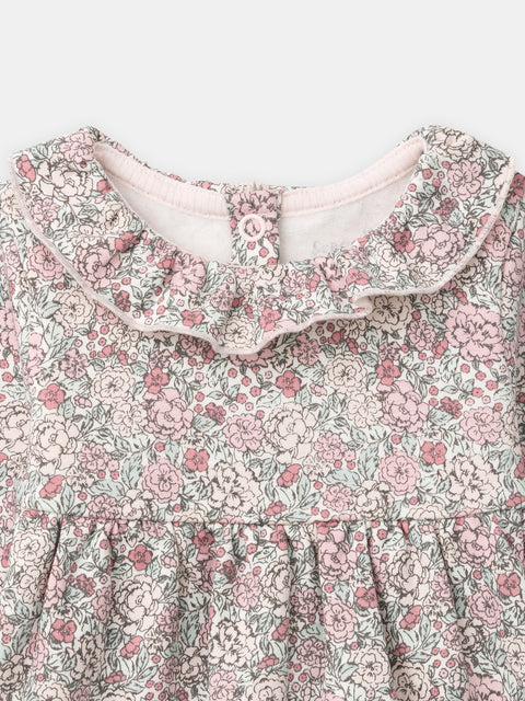 Newborn Floral Print Dress With Leggings & Headband