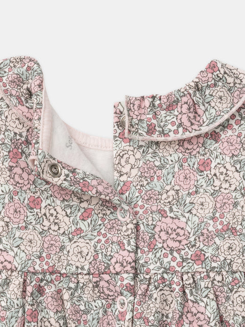 Newborn Floral Print Dress With Leggings & Headband